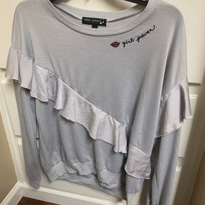 Silver with silver ruffle